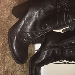 Combat heeled boots